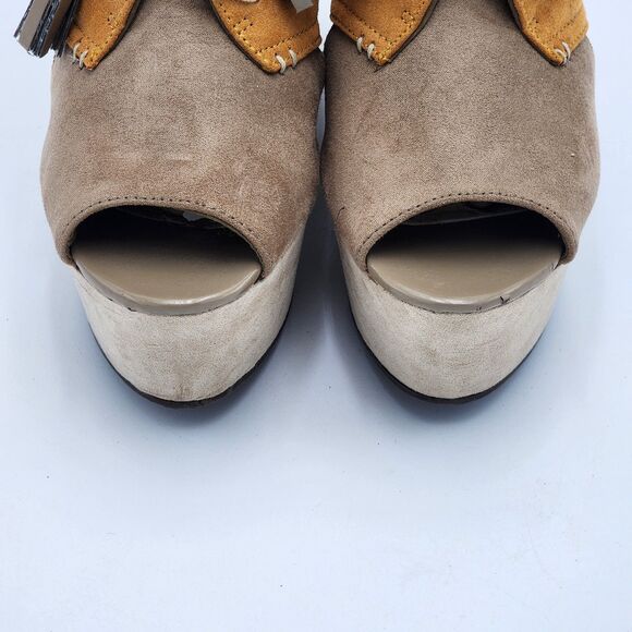 Divided by H&M Cutout Lace Up Platform Wedges Size 8 - Picture 9 of 10